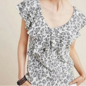 Anthropology Dolan‎ East Coast Savannah ruffled sleeveless top size XL
